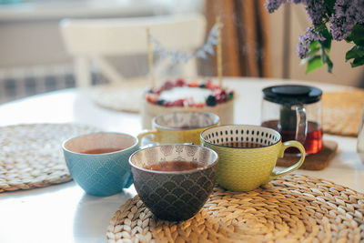 Close-up of food on table