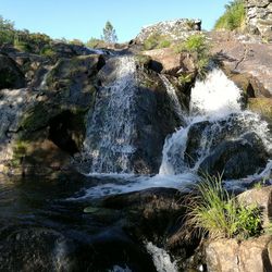 Scenic view of waterfall