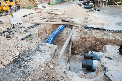 High angle view of construction site