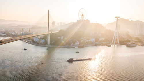 High angle view of buildings in city, ha long city, quang ninh province, vietnam