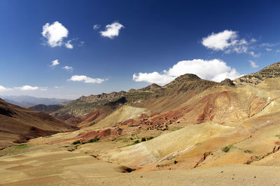 Scenic view of arid landscape against sky