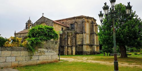 Exterior of temple against building