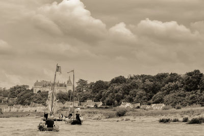 Scenic view of river against sky