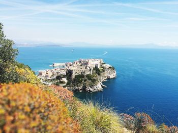 High angle view of sea against sky