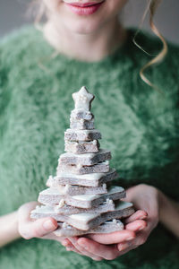 Close-up of woman holding ice cream