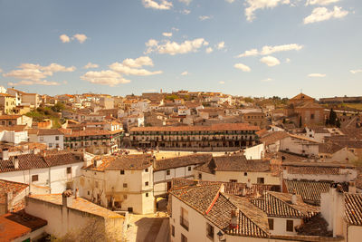 Panoramic view of chinchon, a small spanish village near madrid, spain