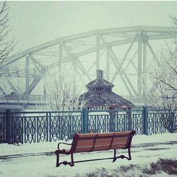 Empty benches in winter