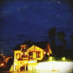 Illuminated built structure at night