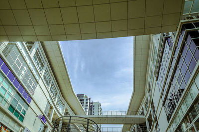 Low angle view of modern building against sky