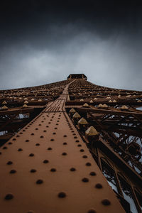 Low angle view of eiffel tower against sky 