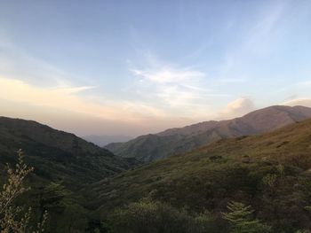 Scenic view of mountains against sky