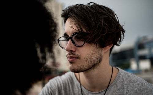 Close-up portrait of young man