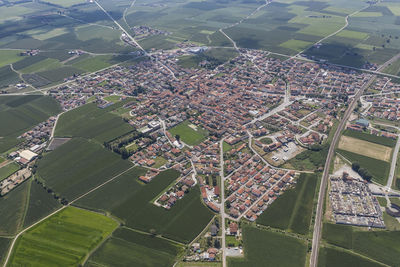 Aerial view of tronzano vercellese in piedmont, italy