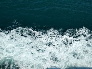 High angle view of waves in sea