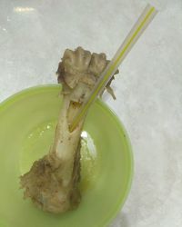 High angle view of bread in bowl