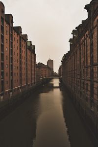 Canal amidst buildings against sky in city