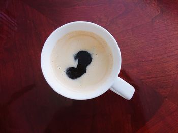 High angle view of coffee on table