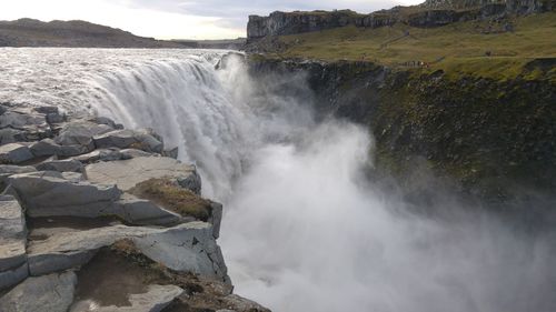 Scenic view of waterfall