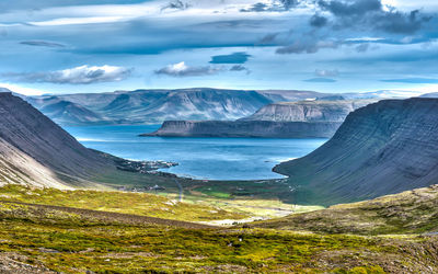 Scenic view of mountains against sky