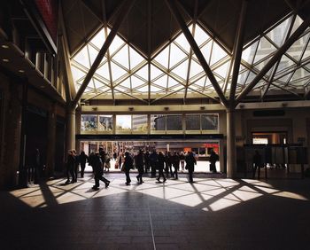 People at railroad station