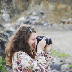 Woman looking at camera