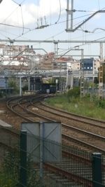 Railroad tracks against sky