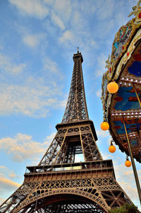 Low angle view of eiffel tower