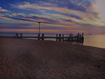 Scenic view of sunset over sea