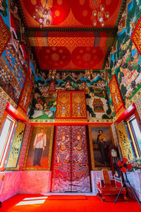 Low angle view of ornate ceiling in building