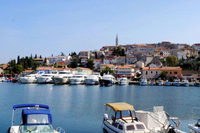 Boats in harbor