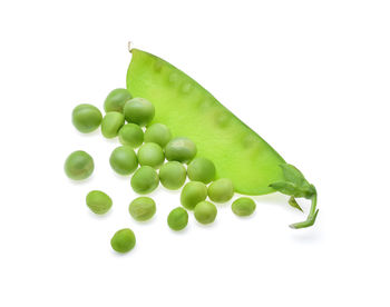 Close-up of green beans against white background