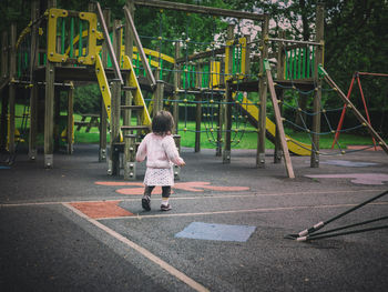 Girl walking at playground