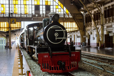 Train on railroad station