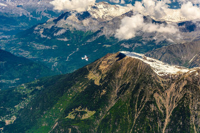 Scenic view of mountain range against sky