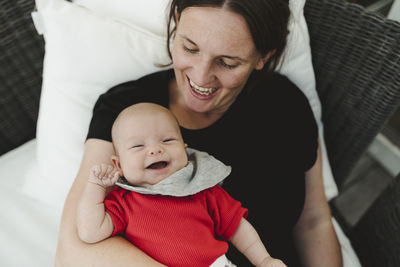 Mother with baby daughter