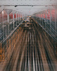 High angle view of railroad tracks