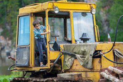 Man working on field