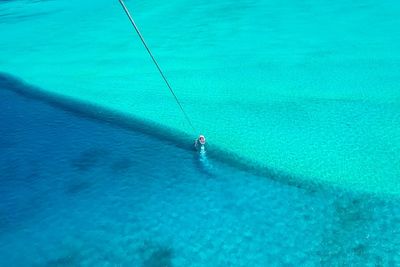 Aerial view of boat in sea