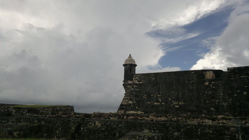 Low angle view of lighthouse against sky