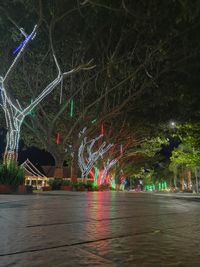 View of illuminated city at night
