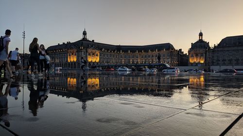 Reflection of buildings in water