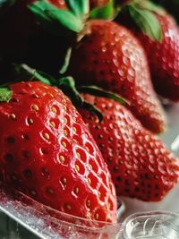 Close-up of strawberry on table