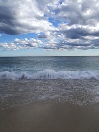 Scenic view of beach against sky