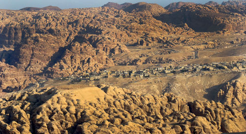 Aerial view of rock formations