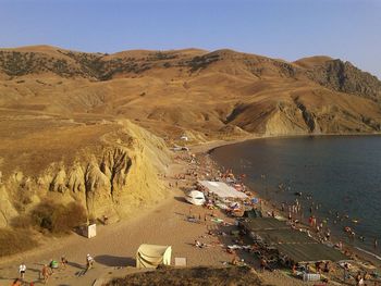 High angle view of beach