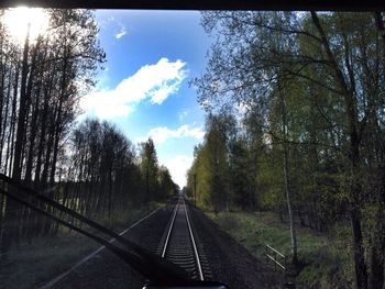 Railroad track passing through road