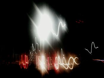 Illuminated lights at night