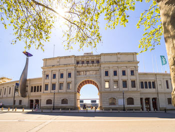 Facade of historic building against sky