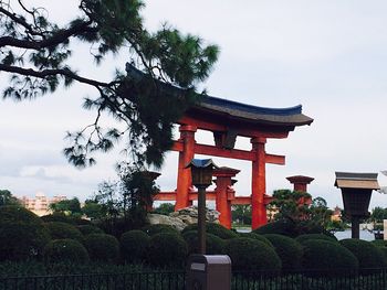 Low angle view of temple