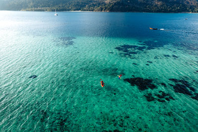 High angle view of sea